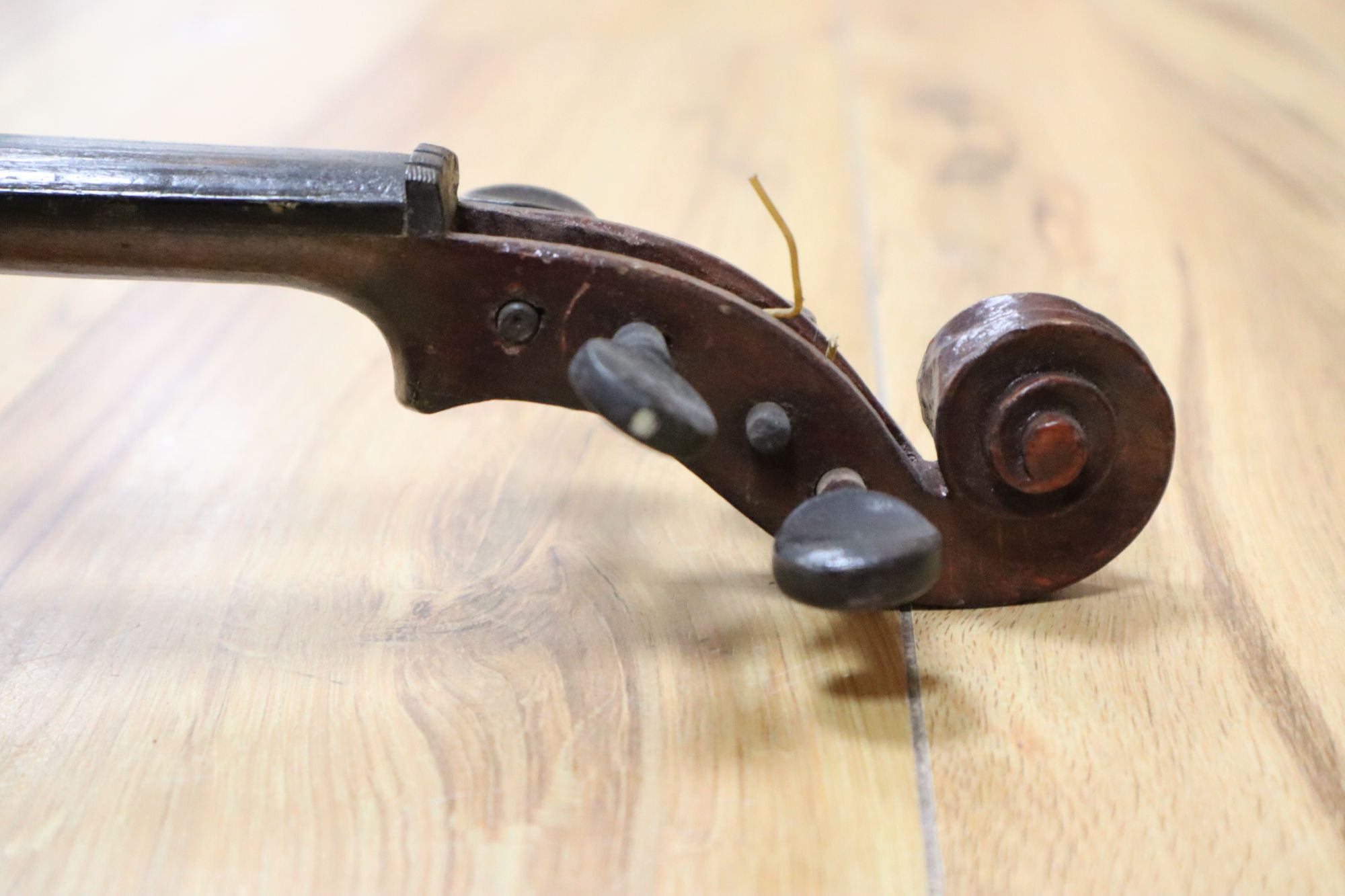 A 19th century German violin, length of back 35.5cm, cased